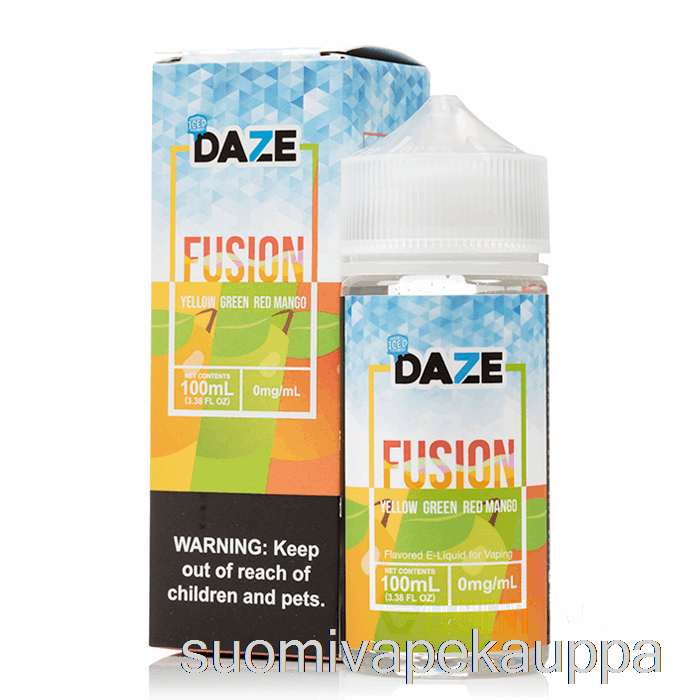 Vape Kauppa Jään Keltainen Vihreä Punainen Mango - 7 Daze Fuusio - 100ml 6mg